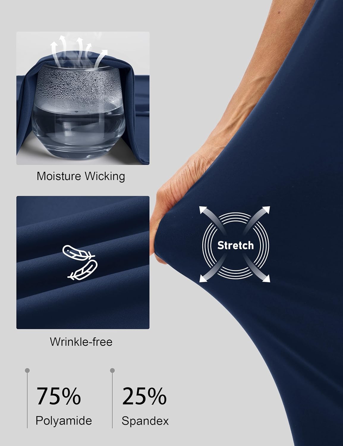 MAGCOMSEN Womens Golf Pants UPF 50+ High Waisted Stretch 7/8 Ankle Dress Work Casual Slack Summer Travel Pants 5 Pockets - Image 4