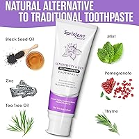Vista 4 de SprinJene Pasta dental natural sin flúor para dientes y encías sensibles - Pasta dental patentada con aceite de semillas negras y zinc - Prevención