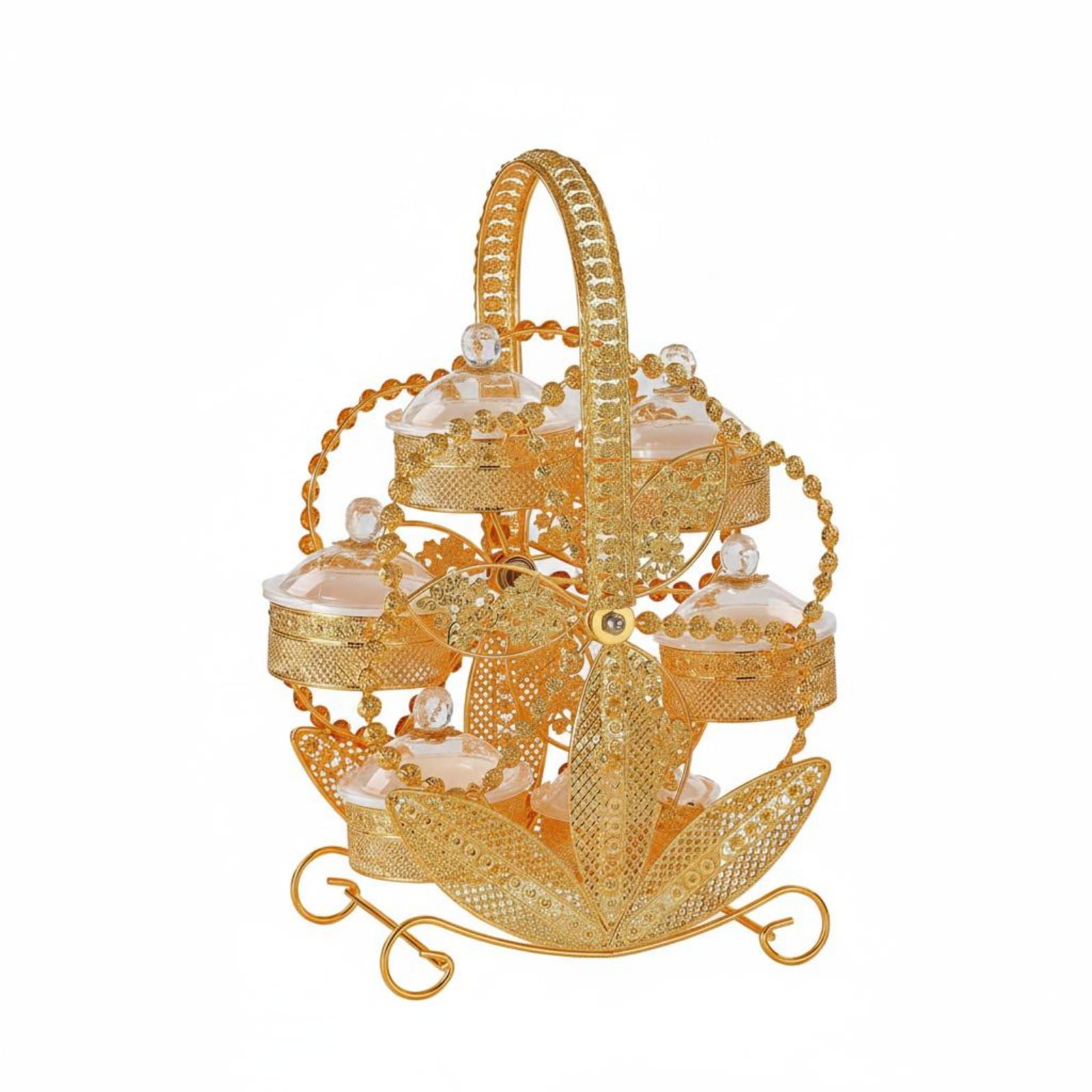 Colcolo Vassoio per Snack in Acrilico Vassoio Vassoio Centrotavola Piatto per Dolci con Finiture Dorate Stile Retrò in Acrilico E Ferro Adatto per Salotto Tè Pomeridiano Decorazione Tavola Feste