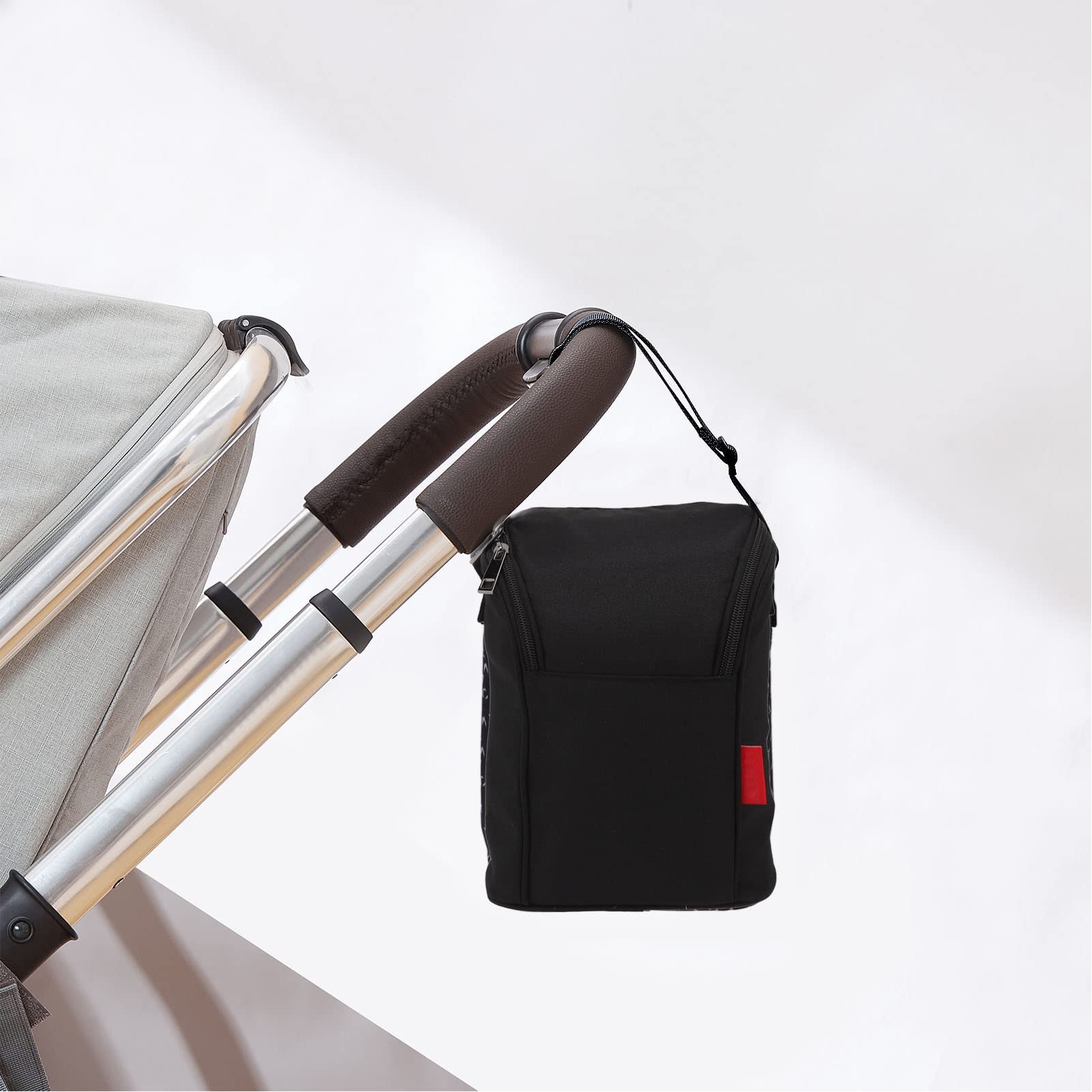 Ejoyous Baby Bottles Isolation Bag Thermal Bag for Milk Bottles Carrying Bag with Side Zip for The on The Go Travel (Black) - Image 3