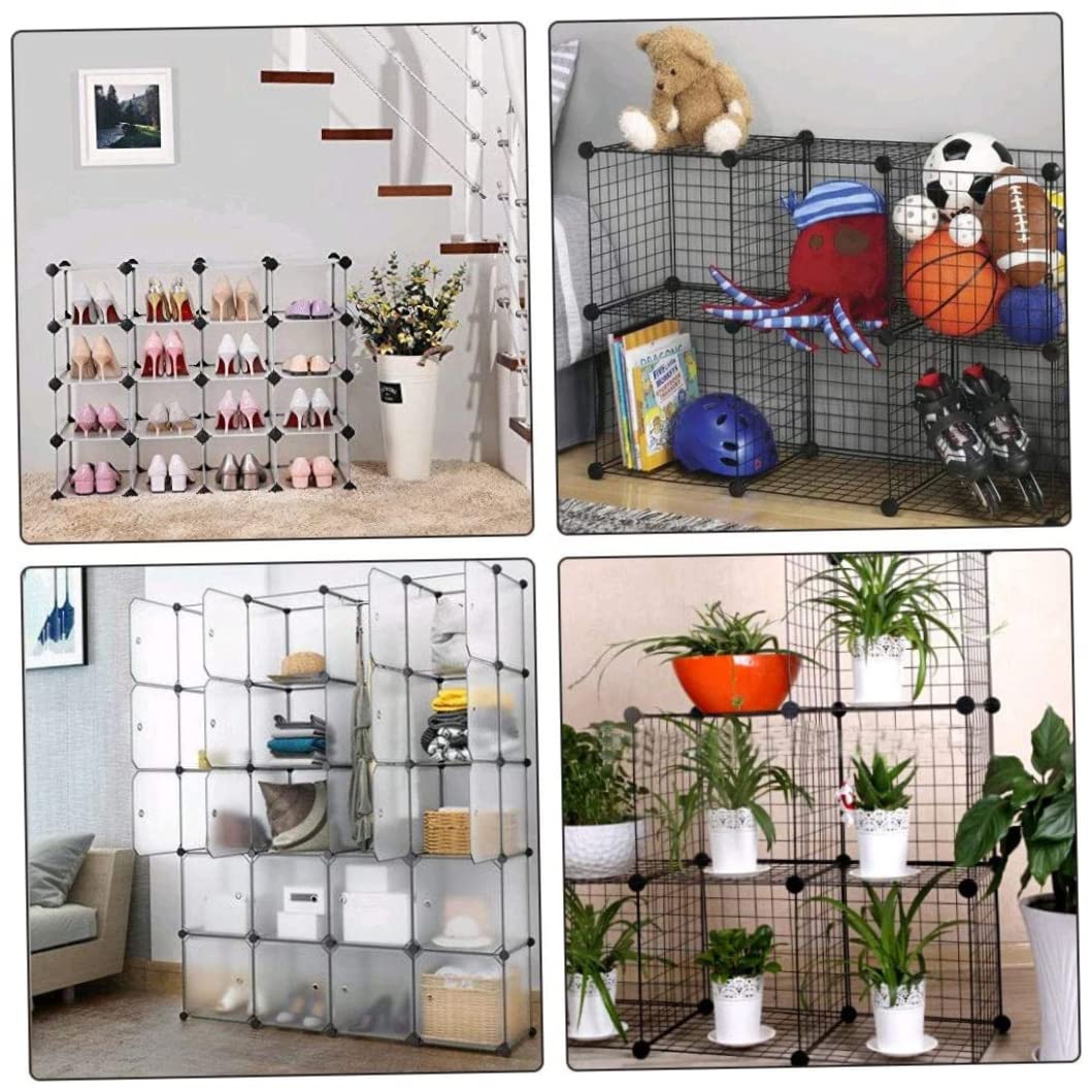 Lot DE 20 Fils Cube Plastique Connecteurs Pour Cubes De Rangement Rayonnage Et Armoire Modulaire Organiseur Dressing Fermoir Boucle Clip Noir 55788802 - 12