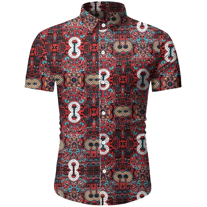 トップス フローラル Uxzdx メンズサマーシャツカジュアルスリムハワイプリントスプライシング半袖シャツトップビーチブラウスファッションシャツメンズ Color Red Size L Code 9vxgnd4mwu Www Boulevardrestaurants Com