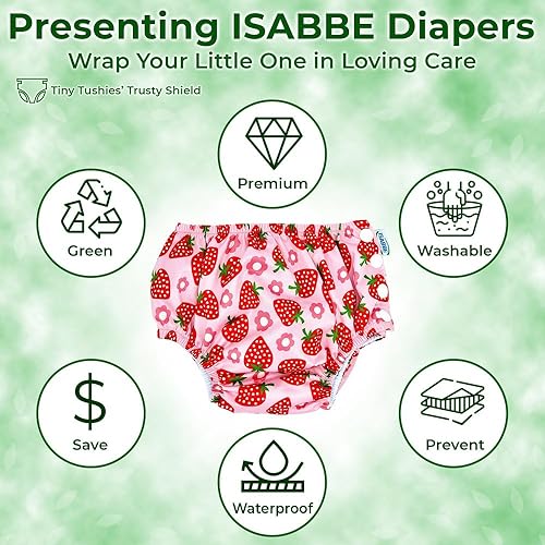 Miniatura 2 de ISABBE Pañal de natación reutilizable para bebés y niños pequeños, pañal perfecto para nadadores en piscina o playa, ideal para niños y niñas (azul,