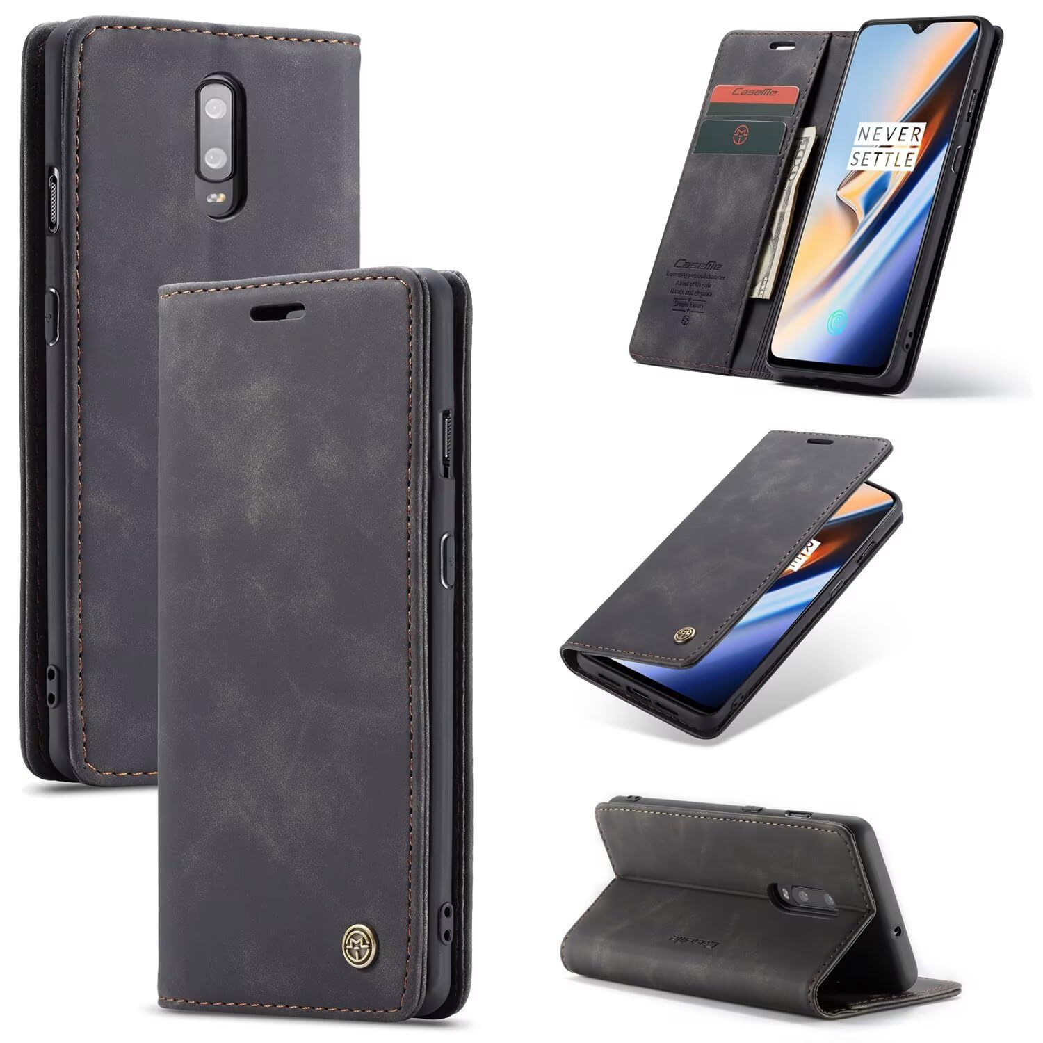 Custodia Per OnePlus 7 Pro, Flip Caso in PU Pelle Premium Portafoglio