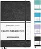 Panda Planner Password Book with A-Z Tabs – Secure Password Organizer Notebook for Website Logins, Internet Addresses & More – Black Password Keeper with Alphabetical Tabs, 5” x 7