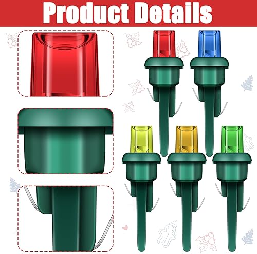 Miniatura 3 de Mudder 80 bombillas LED de repuesto para luces LED de Navidad, para exteriores, suministros de luz para árbol de Navidad (estilo simple, rojo,