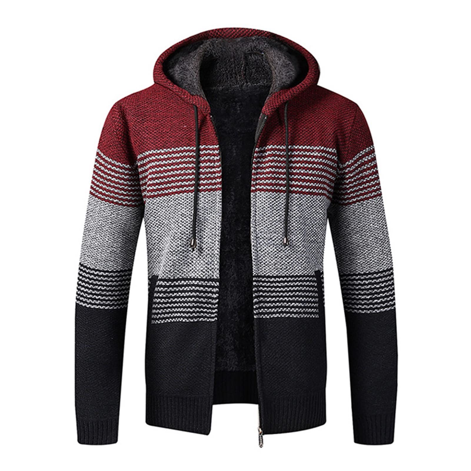 Pull De Noël Homme Et Femme - Sweat à Capuche Double Fermeture éclair | Confort Chaud Pour L'hiver Et L'automne