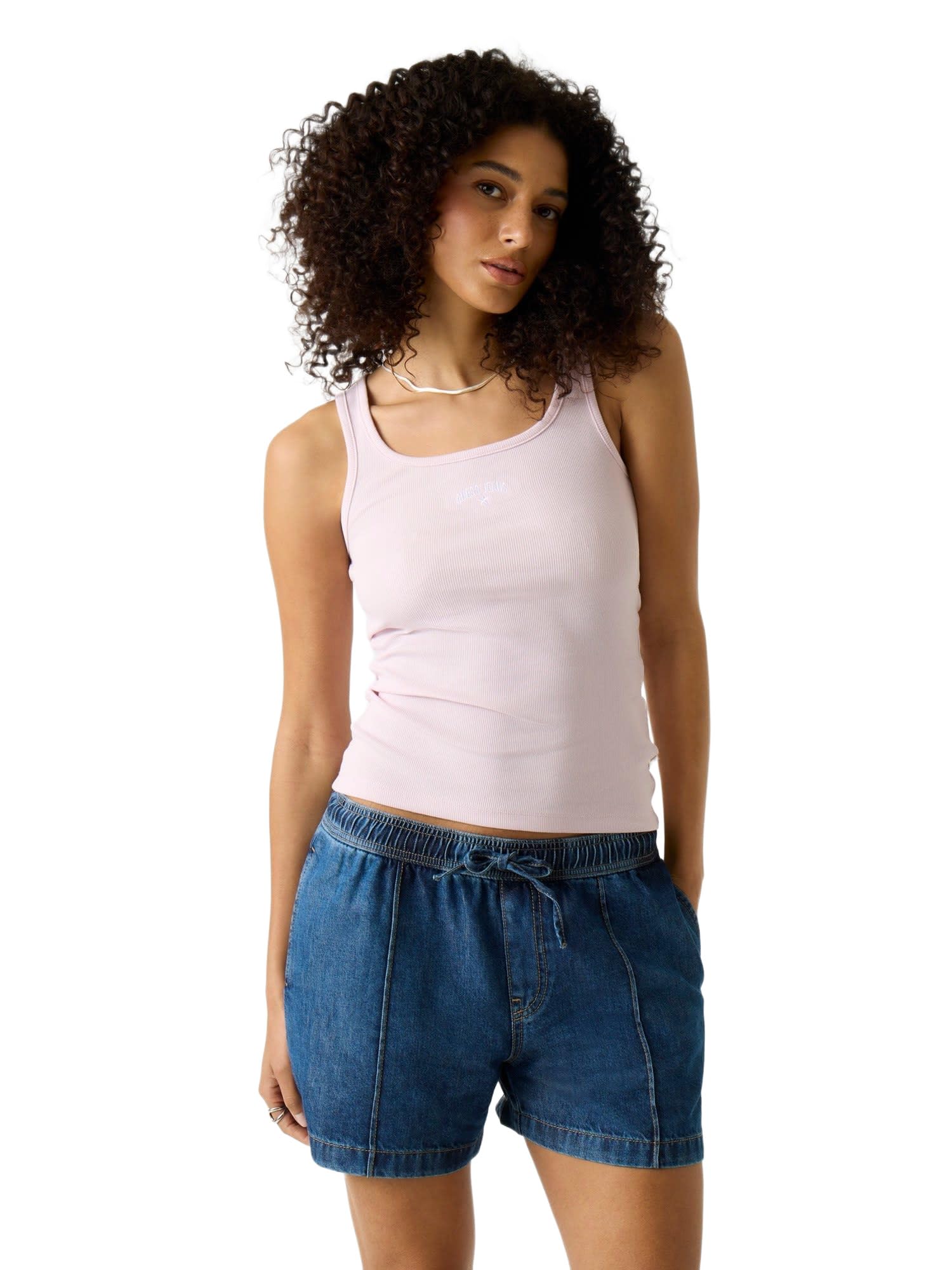GUESS Womens Embroidered Star Tank Vest SMR Lilac S40R 10