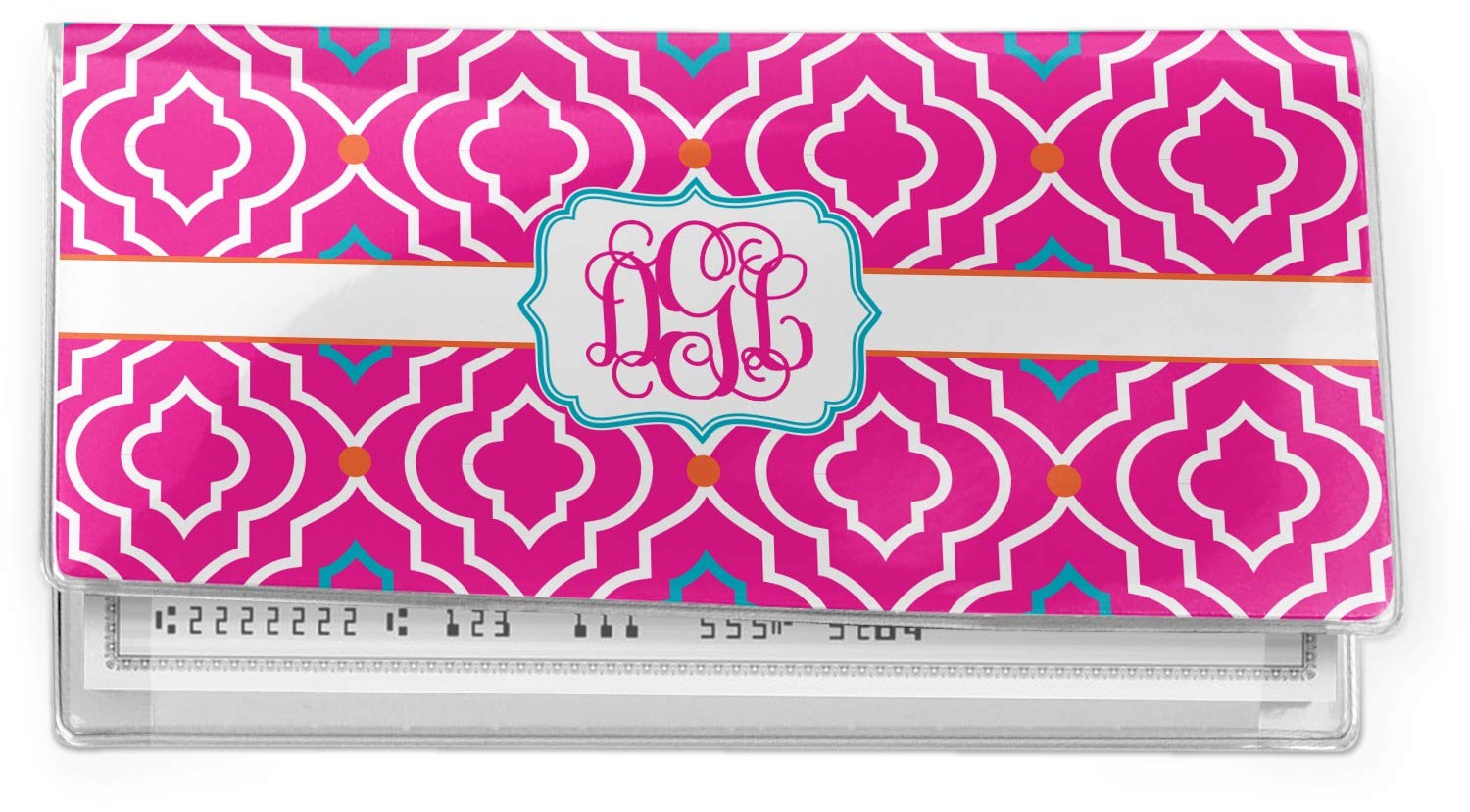 RNK Shops Personalized Colorful Trellis Vinyl Checkbook Cover