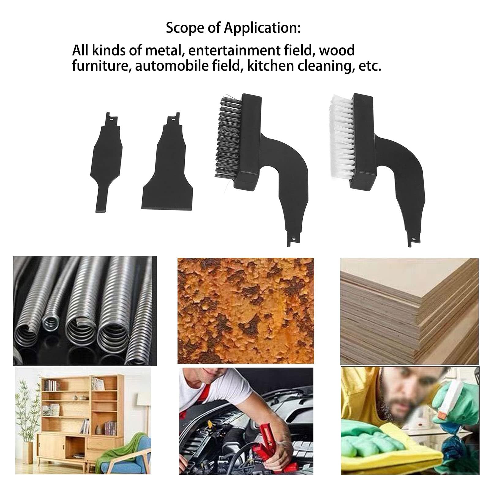 Kit Spazzola Spatola Alternativa 4 Pezzi, Strumento di Pulizia in Nylon per Filo Elettrico Spazzola Pala Strumento per Rimuovere Ruggine