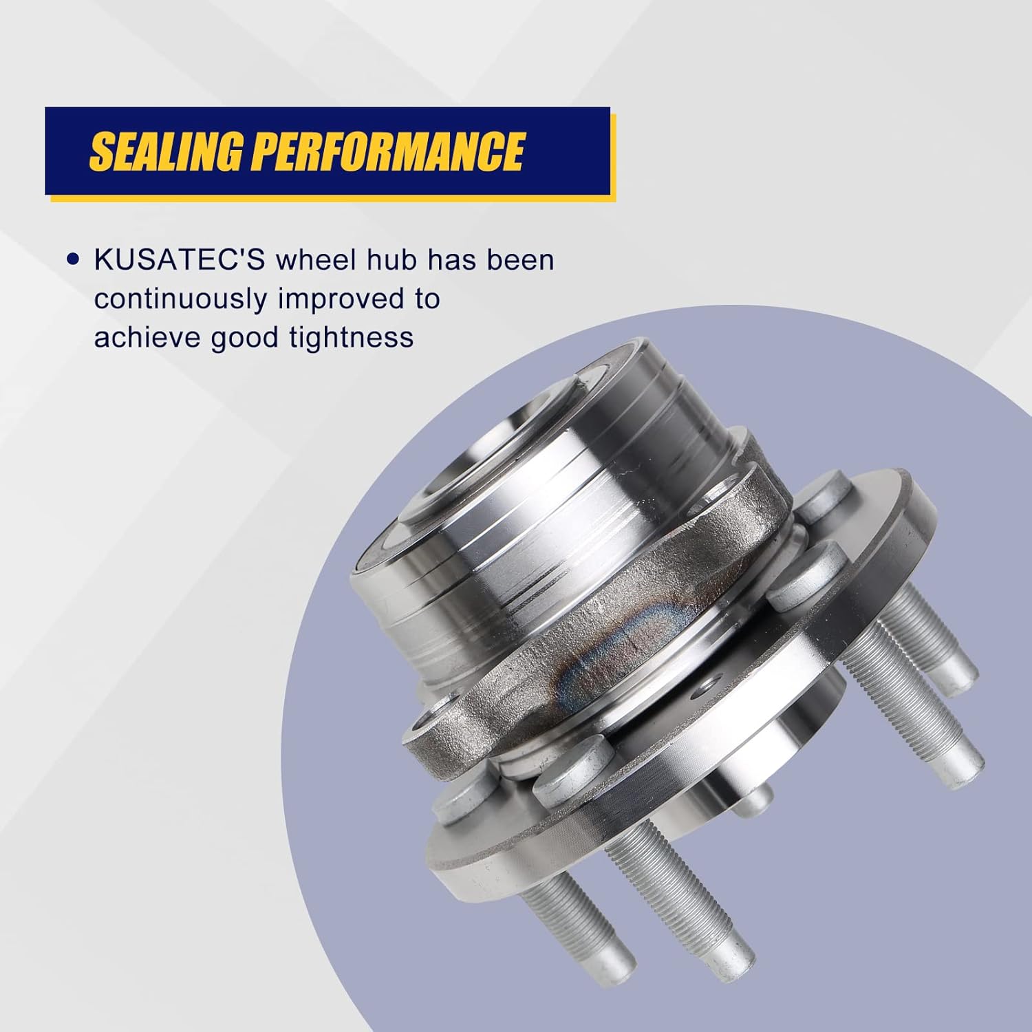 KUSATEC 512460 Front/Rear Wheel Bearing and Hub Assembly 2Pcs Compatible with for Ford Explorer 2011-2018, for Ford Police Interceptor Utility 2013-2018, 5 Lug w/ABS