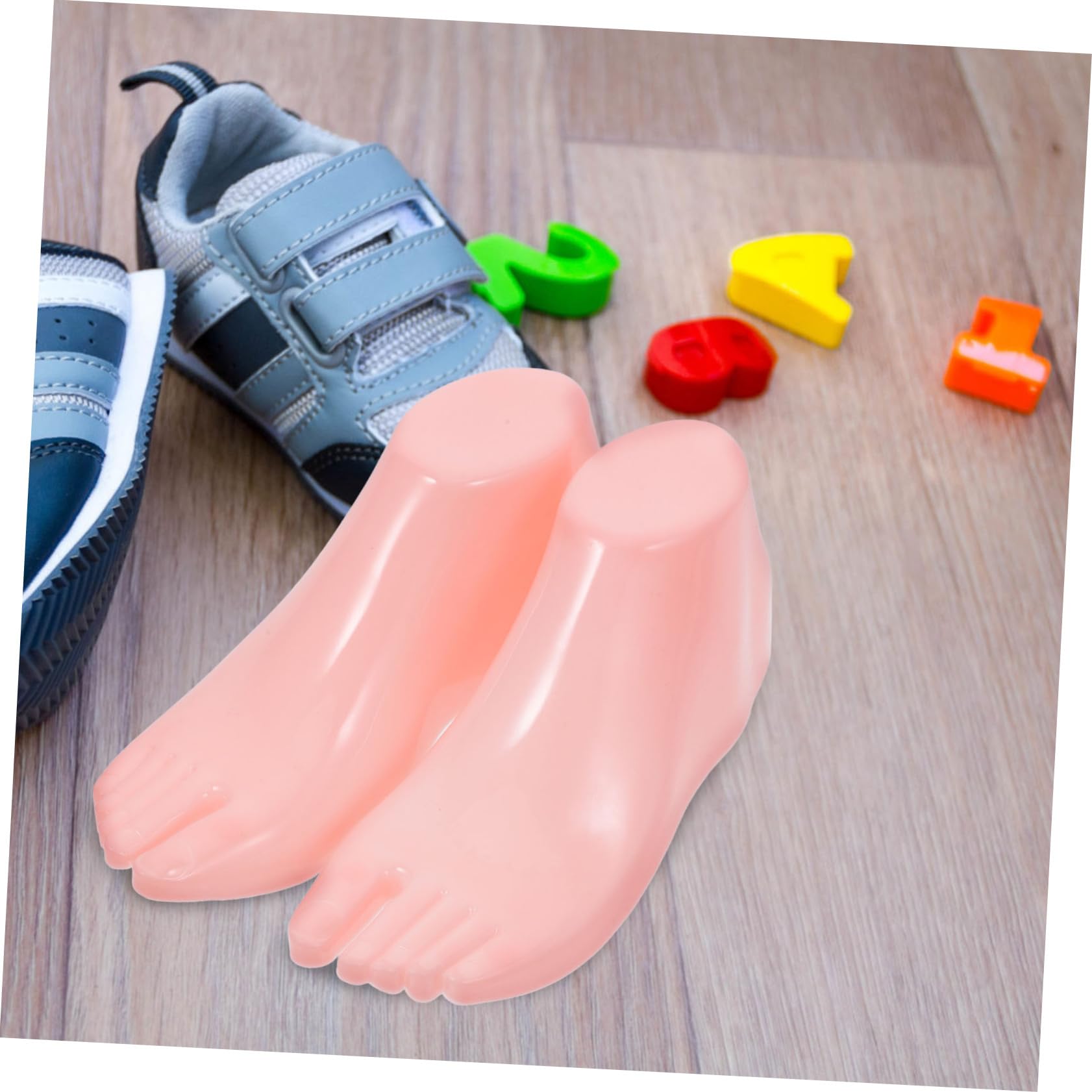 50 pezzi/25 paia di espositori a forma di piedini di bambino in plastica trasparente, forme per scarpe, supporti modellanti per scarpine da bambino, calzini e scarpe per negozio e casa - 9cm