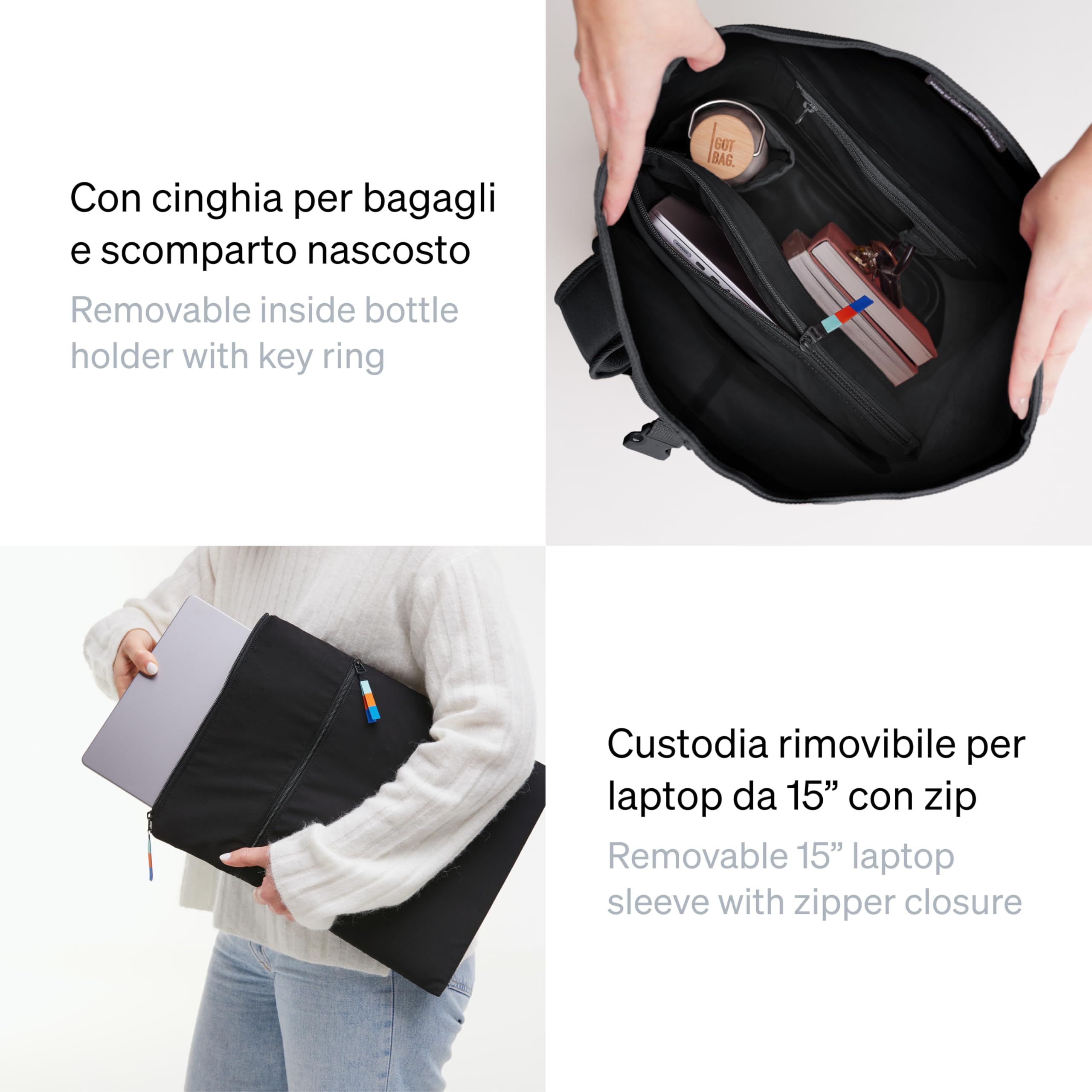 GOT BAG Zaino Rolltop 2.0 | Zaino porta pc impermeabile con scomparto per laptop 16 rimovibile | Roll backpack 31 L