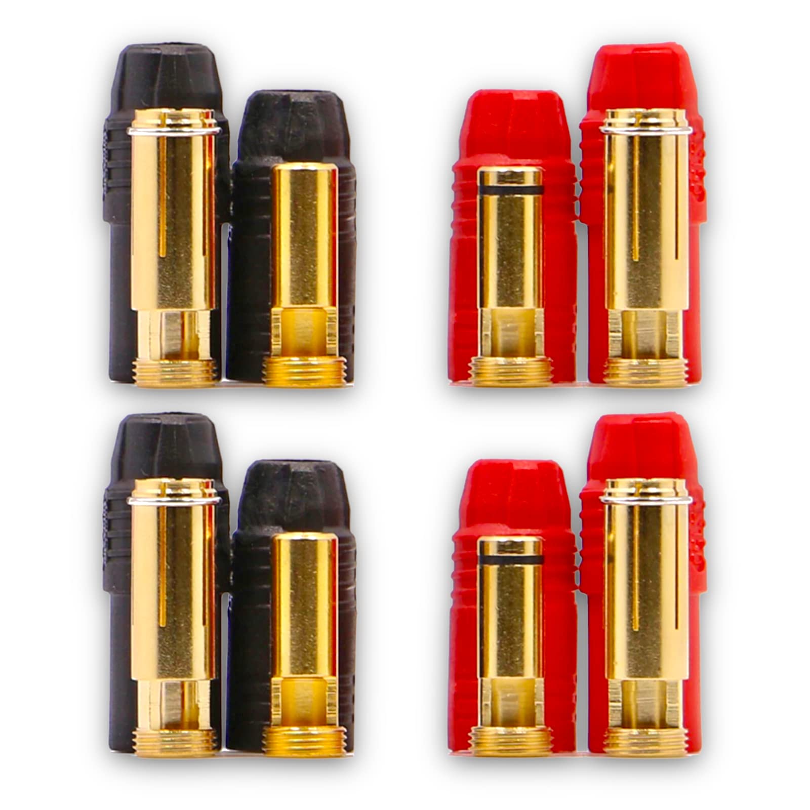 Set Connettori AS150 Antiflash 7mm Oro – 16 Pezzi (2 Set) – Spine Alta Corrente 150A Per Batterie Lipo RC – Rosso E Nero