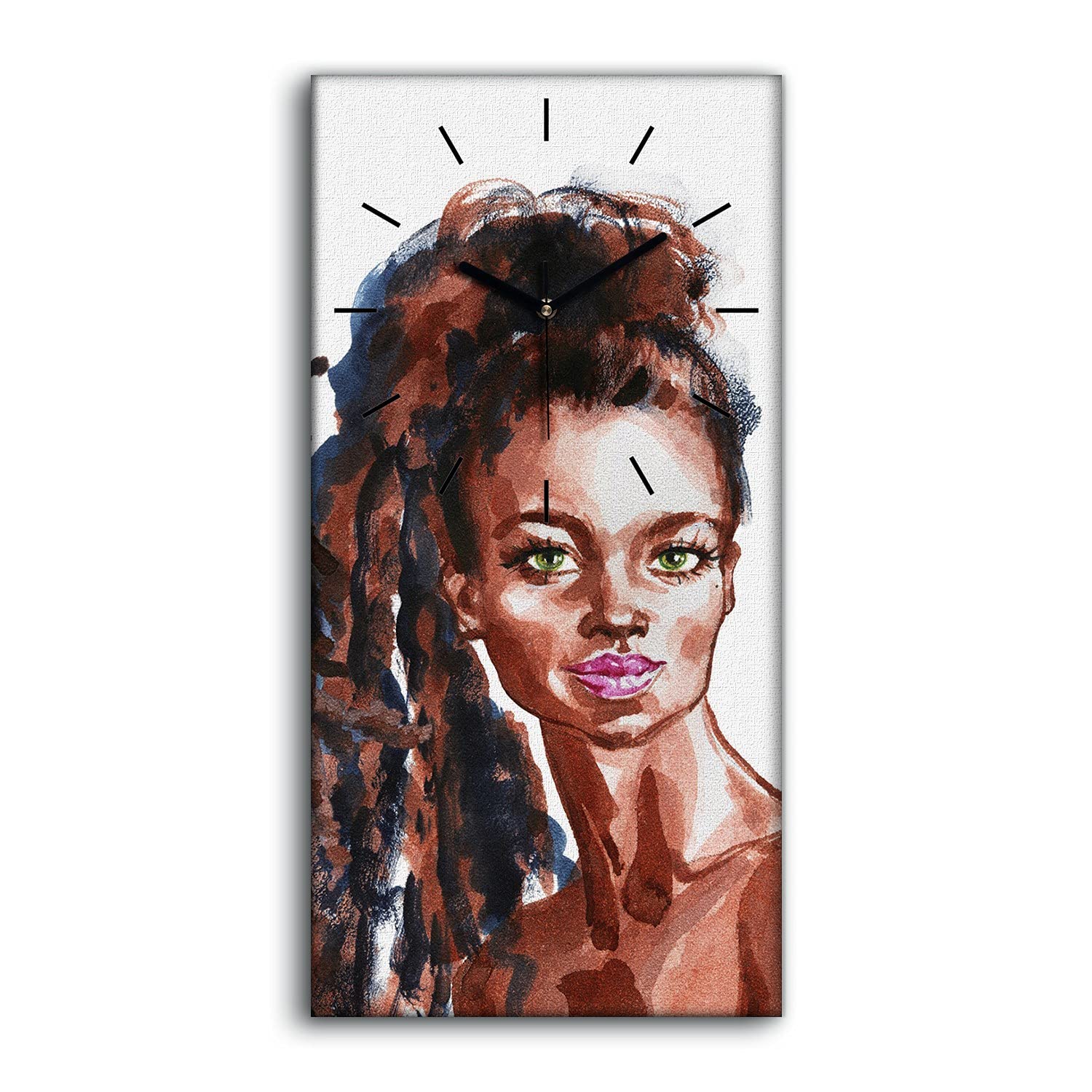 Horloge sur Toile Femmes Africaines pour Salon et Chambre Décoration Murale Moderne Sans Tic-Tac