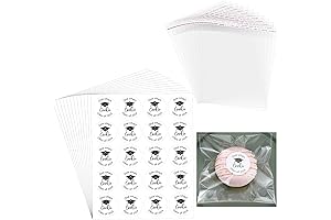 200 Set One Smart Cookie Graduation Stickers and Self Adhesive Treat Bags...