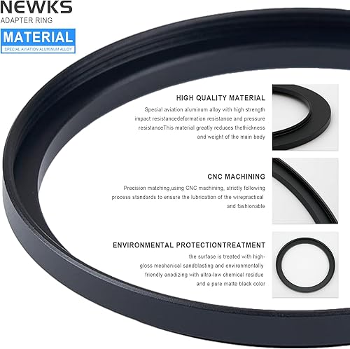 Miniatura 4 de Adaptador de lente de 1.339 in a lente de cámara de 2.283 in, anillo adaptador de anillo escalonado de filtro de 1.339 in a 2.283 in, compatible con