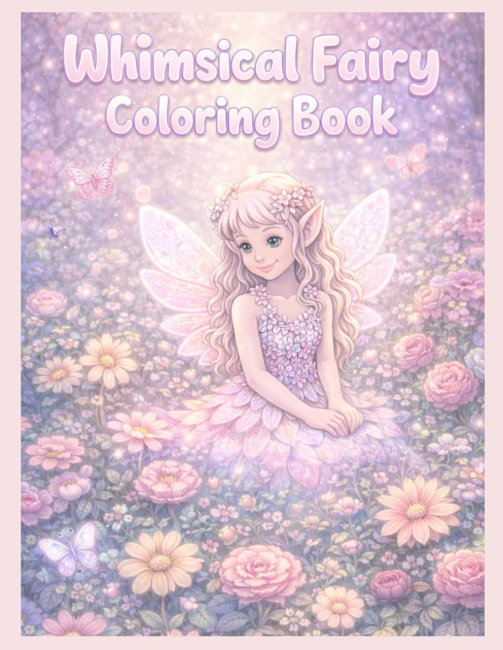 Whimsical Fairy Coloring Book: Fun coloring book for kids and adults. 20+ large 8.5x11 images to color