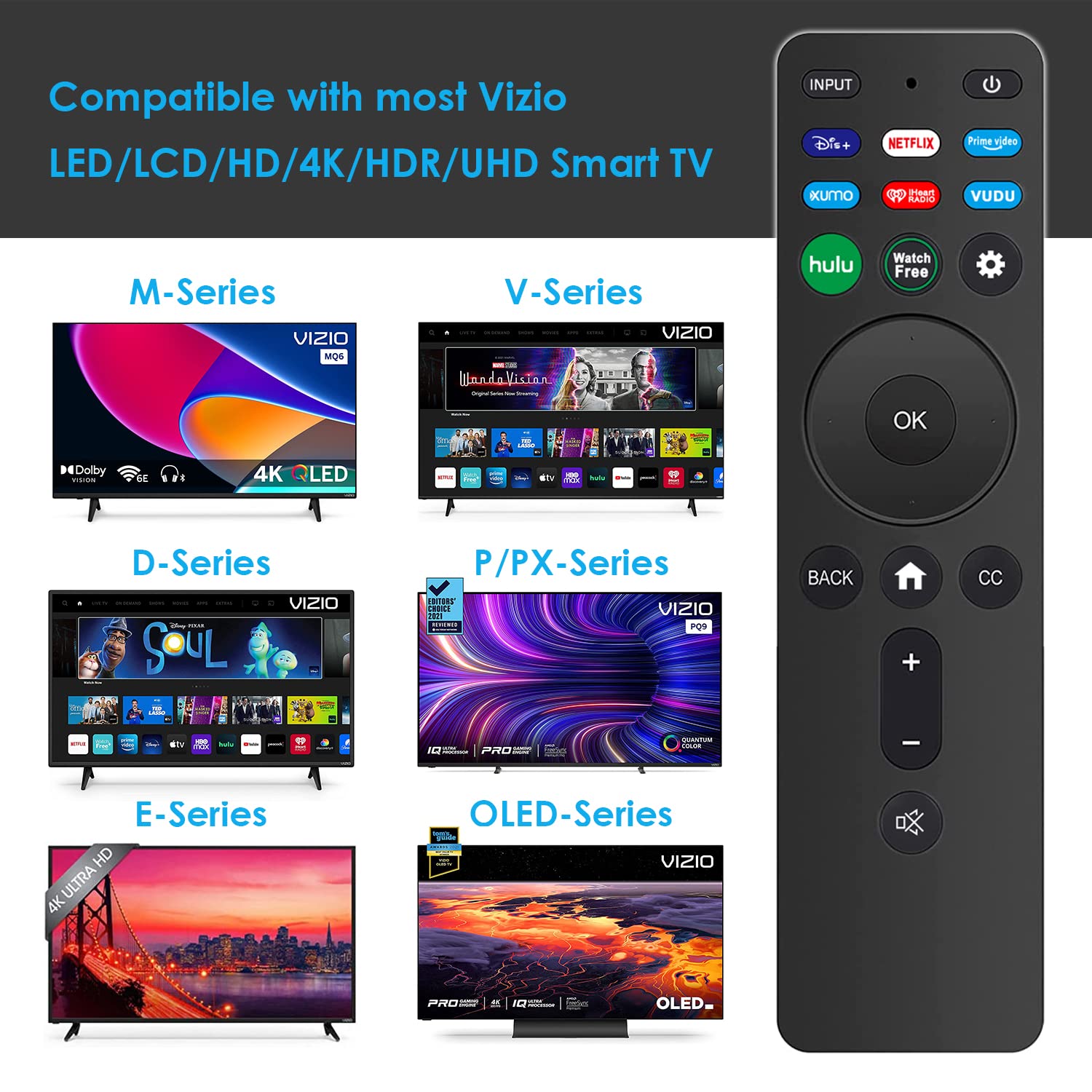 Snapklik.com : Universal Replacement Remote XRT260 For All Vizio Smart TVs