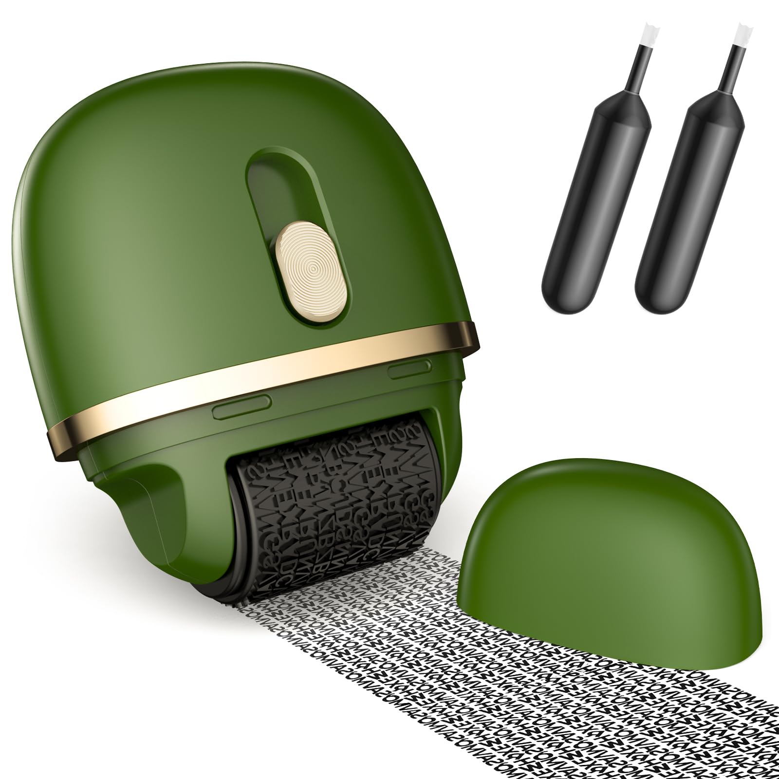 – Privacy Roller Stamp for Identity Protection - Green Refillable Ink, Address & Info Blocker for Mail, Bank Documents, Bills - Secure & Reusable Design