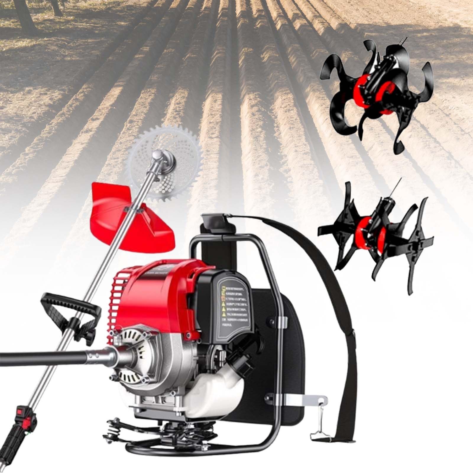 Cortabordes De Mochila De Alta Potencia 1000W 4 Tiempos, Motor A Gasolina 35.8CC 1.4HP para Siega Rápida, Bajo Nivel De Ruido, Bajo Consumo, Herramienta Profesional Jardín