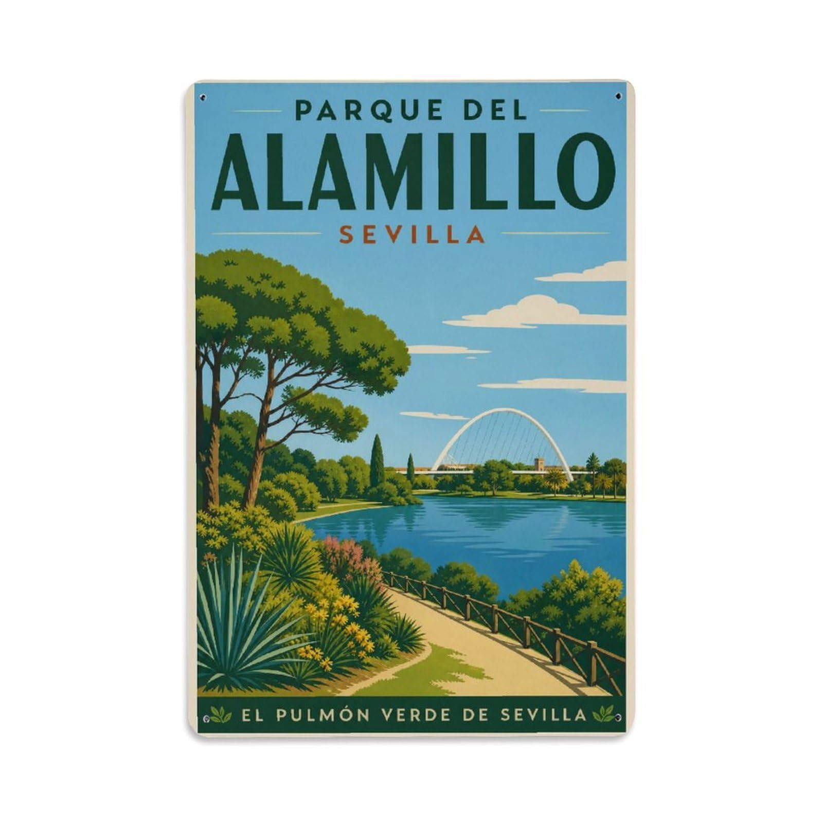 Metal Tin Sign Spain Seville Vintage Travel