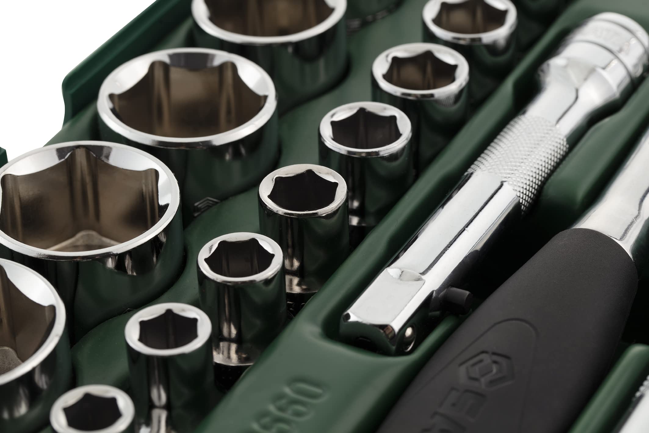 SATA ST09903SJ 27 Pieces 1/2” Drive 6 Point Metric Socket Tray Set, Green, Variety Pack - Image 3