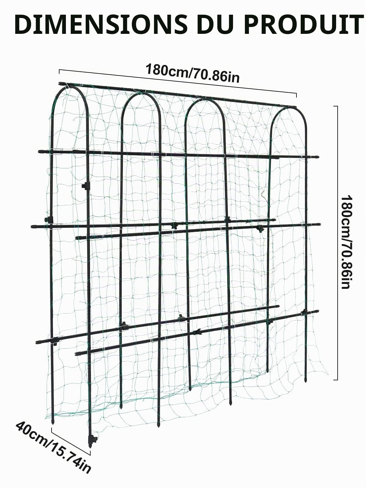 Kalolary 6 × 6 Pieds U Haricots Treillis Jardin pour Plante Grimpante
