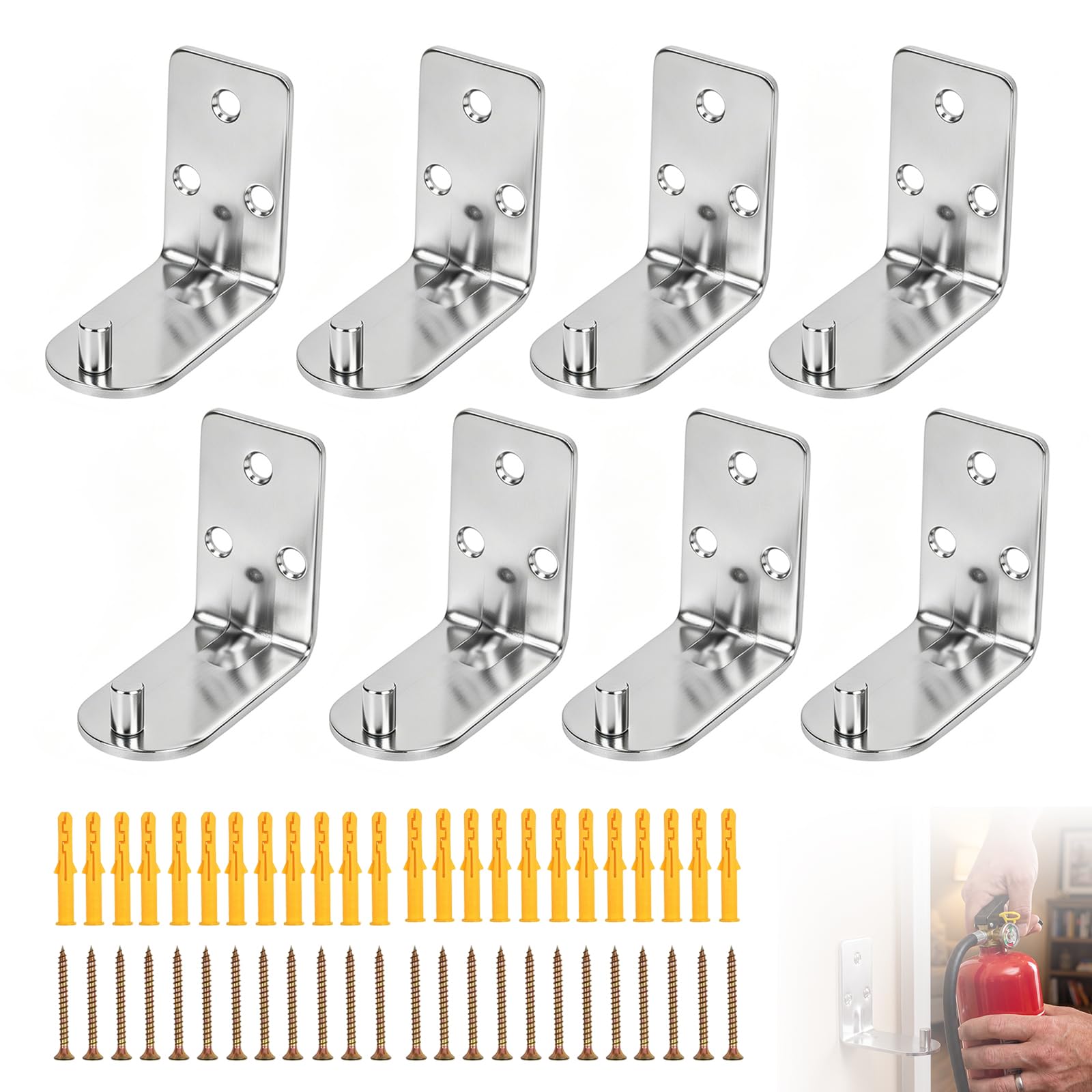 8 PCS Wall Mount Heavy Duty Fire Extinguisher Bracket for 2-4 kg