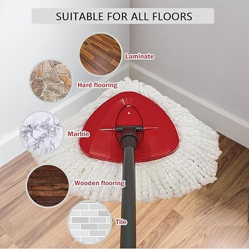 Miniatura 5 de Paquete de 8 cabezales de repuesto reutilizables para el sistema O Cedar Easywring de 1 tanque, repuestos de trapeador giratorio de microfibra