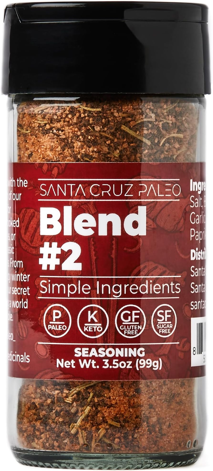 Seasoning Blend #2, Sweet and Smoky Spice for Chicken, Steak, Burgers, Wings and Ribs, Garlic, Sea Salt, Black Pepper, Rosemary and Paprika, Gluten Free, Keto, Paleo, 3.5 Oz Jar