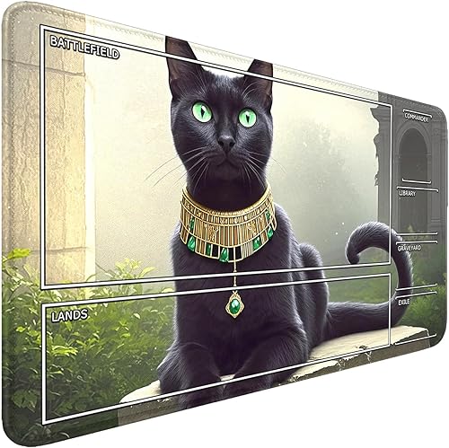 Vista 37 de MTG - Tapete de juego con bordes cosidos, parte inferior de goma antideslizante, tapete de juego TCG para gatos, superficie de goma lisa, tapete