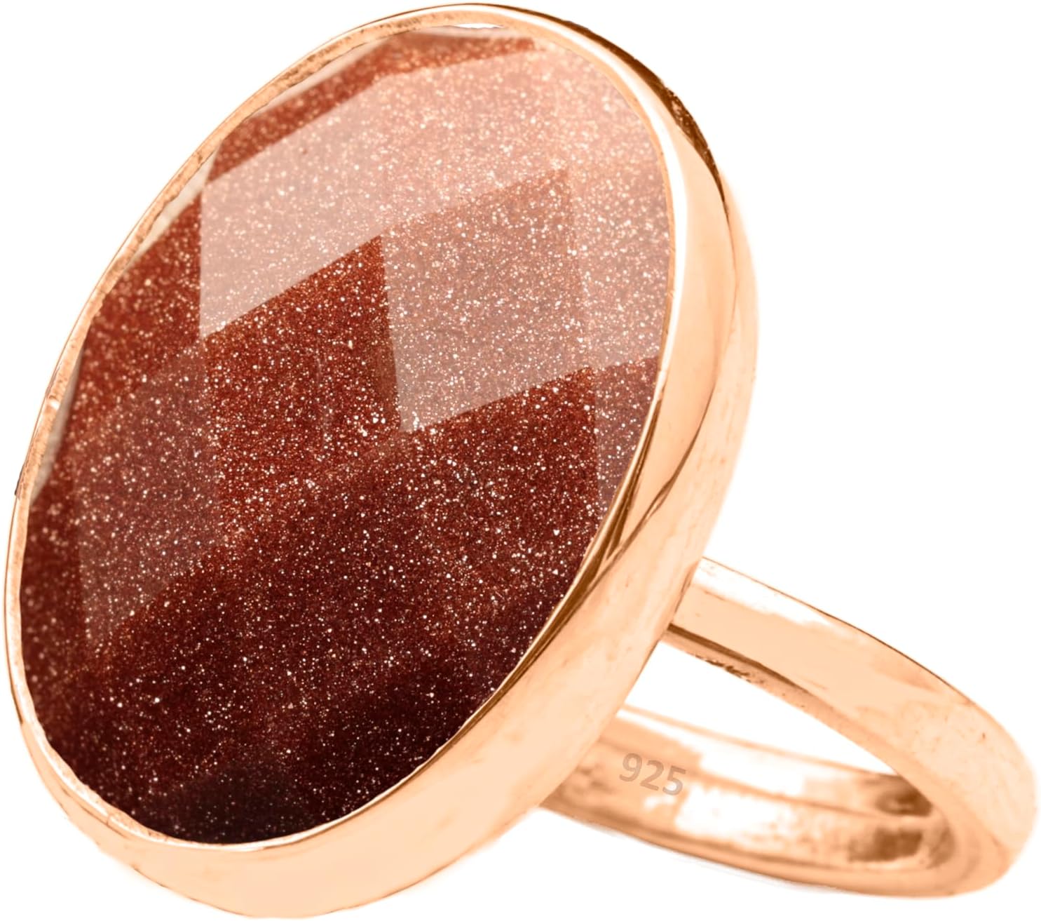 Natural Amazonite Crystal Ring 18K Rose Gold Vermeil 925 Sterling Silver Oval Solitaire Gemstone Dainty Perseverance Crystal Virgo Wealth Statement Ring Handmade Turkish Fine Jewelry