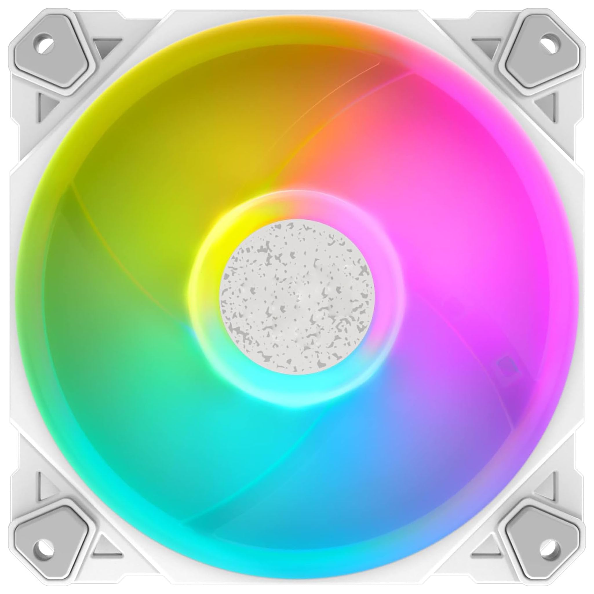 6 x Lüfter weiß LED ARGB bunt PC Gehäuse 120 mm Fan White Hub LED RGB mit Fernbedienung AURA SYNC 3 PIN leise hoher Luftstrom für Kühlung Desktop