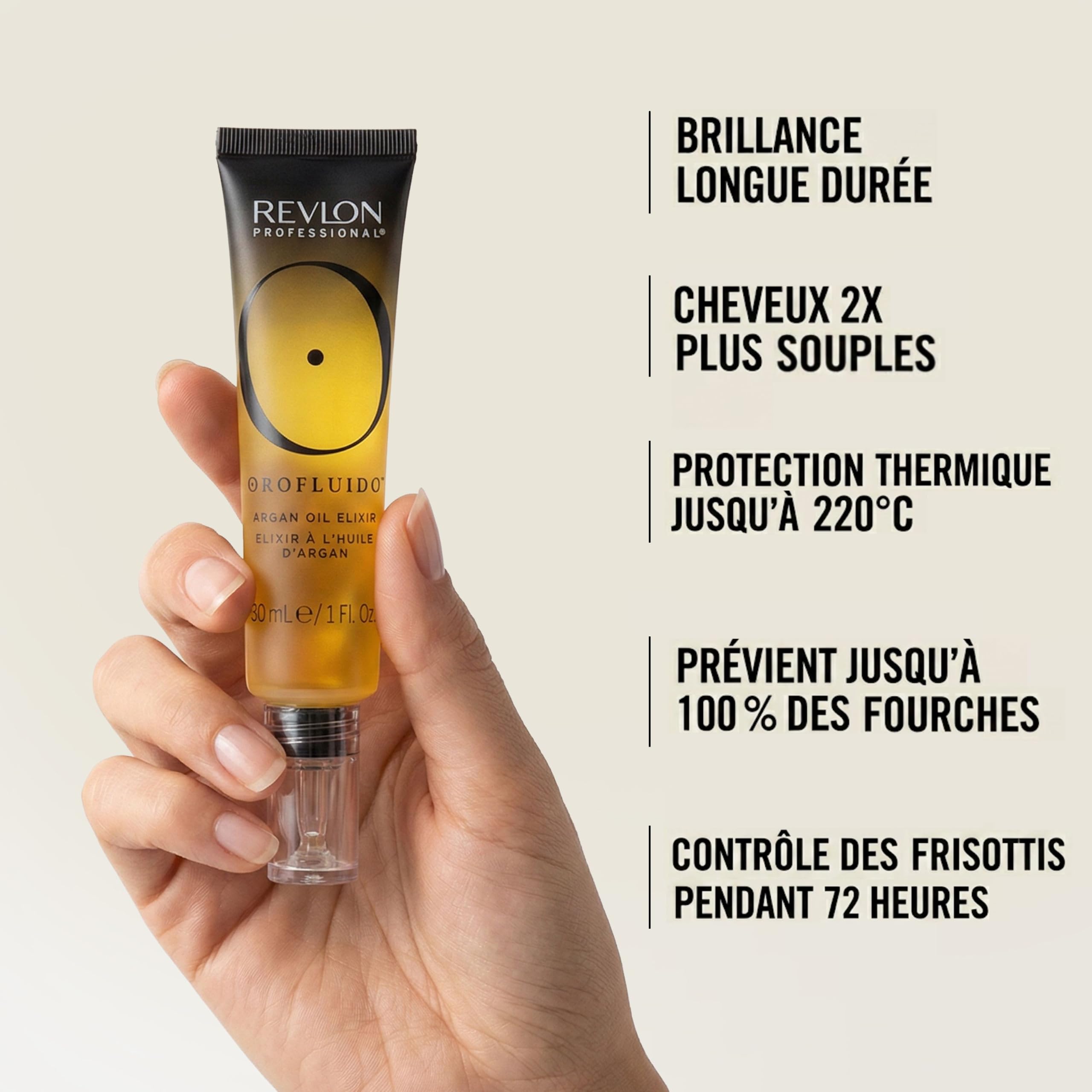 Revlon Professional Orofluido Original Huile Cheveux Argan 85ml | Élixir bio nourrissant enrichi en huile d'argan biologique pour cheveux secs et abîmés, notre ingrédient le plus précieux.