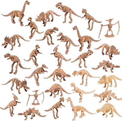 Miniatura 7 de UPINS 24 piezas de juguete de esqueleto de dinosaurio de 3.5 pulgadas surtidas figuras de dinosaurios y esqueletos fósiles de dinosaurios con caja