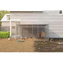 YOPTO Large Chicken Coop 13x8x6.5FT,Walk-in Duck Coop Run Pen with Roof Cover and Automatic Lock,Metal Pet House Cage for Outdoor,Yard,Silver