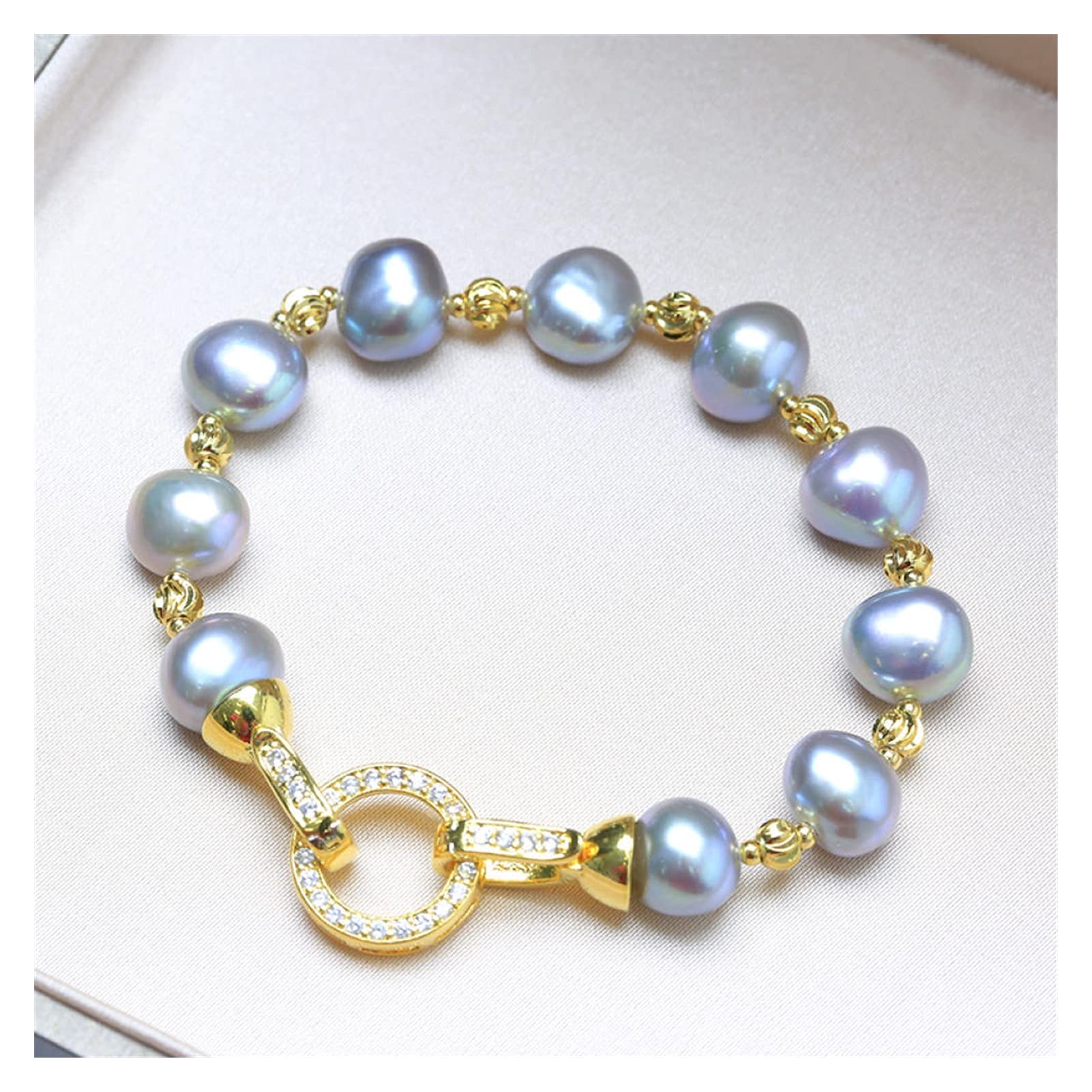 Pulseras para Mujer barrocas, Pulseras de Perlas Naturales de Agua Dulce, joyería de Perlas Irregulares de Colores Mezclados, Azul, 45cm