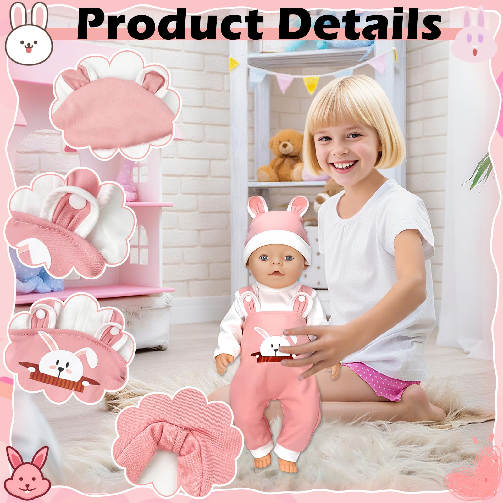 Puppenkleidung Set Für 35-43 Cm Puppen - Komplett Outfit Mit Hut & Hose