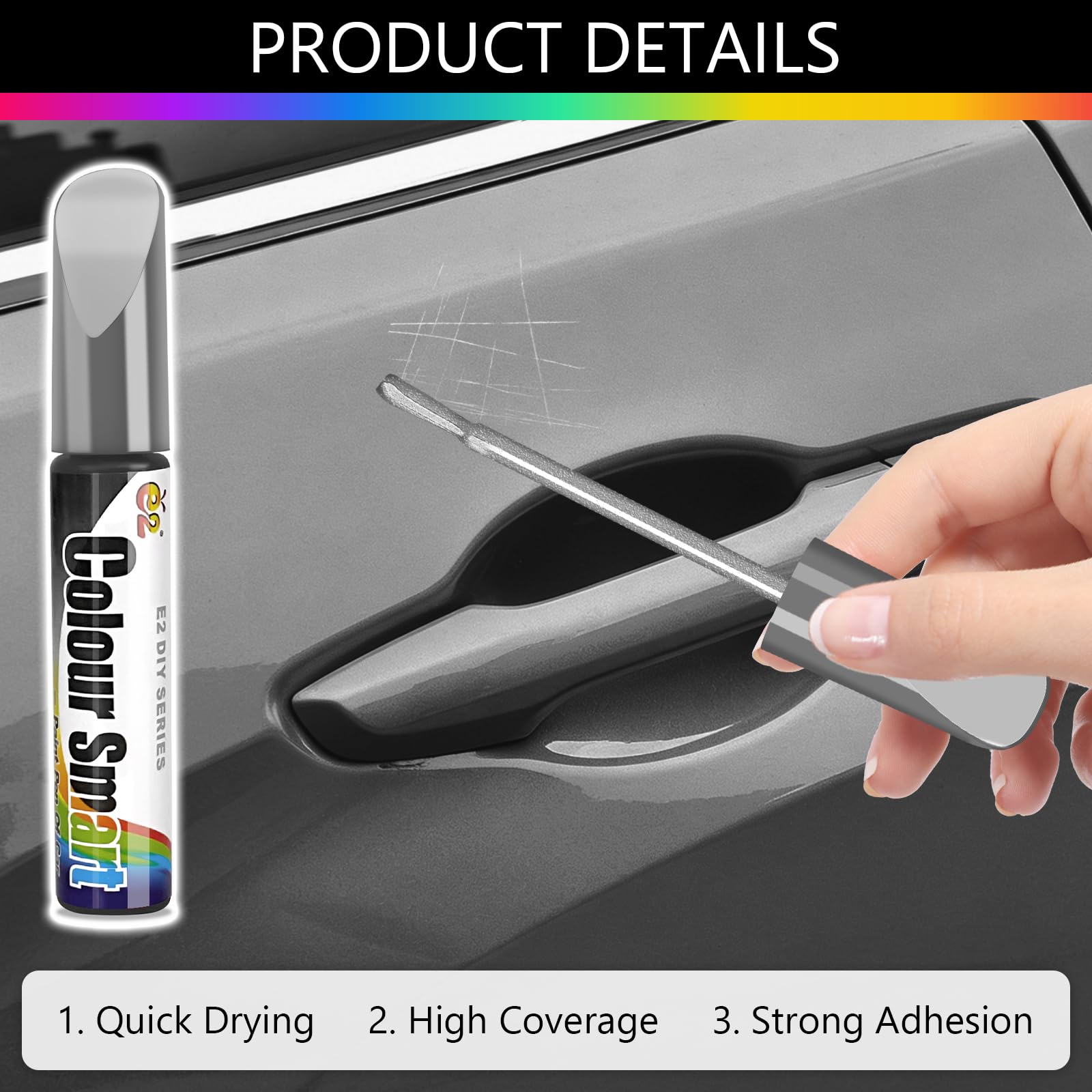 Pennarello Ritocco Vernice Auto 12ml Professionale Carrozzeria Argento Riparazione Graffi Scheggiature