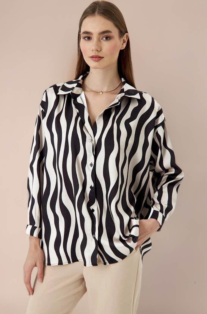 GRECIILOOKS Women's Rayon Oversized Shirt Korean Style Long Sleeve Oversized Button Down | Workwear Top for Office & Casual Wear (Available in Plus Size)