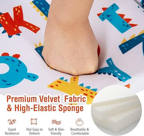 Miniatura 7 de Costzon Sofá para niños, sofá infantil abierto 2 en 1 con tela de terciopelo, bolsillos de almacenamiento, reposabrazos para niños pequeños, cama