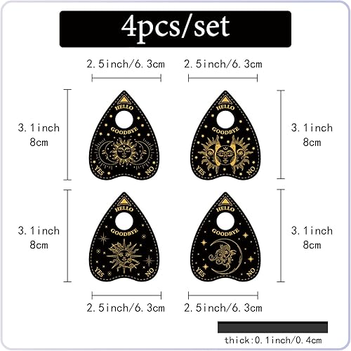 Miniatura 2 de CREATCABIN 4 piezas de soporte de exhibición de esfera de cristal de sol y luna, mini soporte de cristal de madera, decoración de bruja, suministros