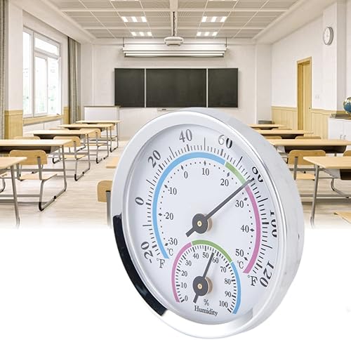 Miniatura 9 de Mini termómetro interior higrómetro al aire libre 2 en 1 estructura compacta escala transparente plata humedad monitor para invernaderos