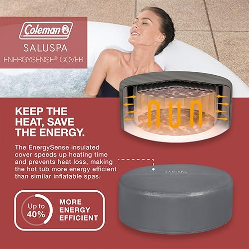 Miniatura 5 de Bestway Coleman Miami AirJet - Bañera de hidromasaje inflable con cubierta EnergySense y paquete de 2 asientos de spa antideslizantes con patas