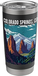 Colorado Springs CO USA Scenic Distressed Design Stainless Steel Insulated Tumbler