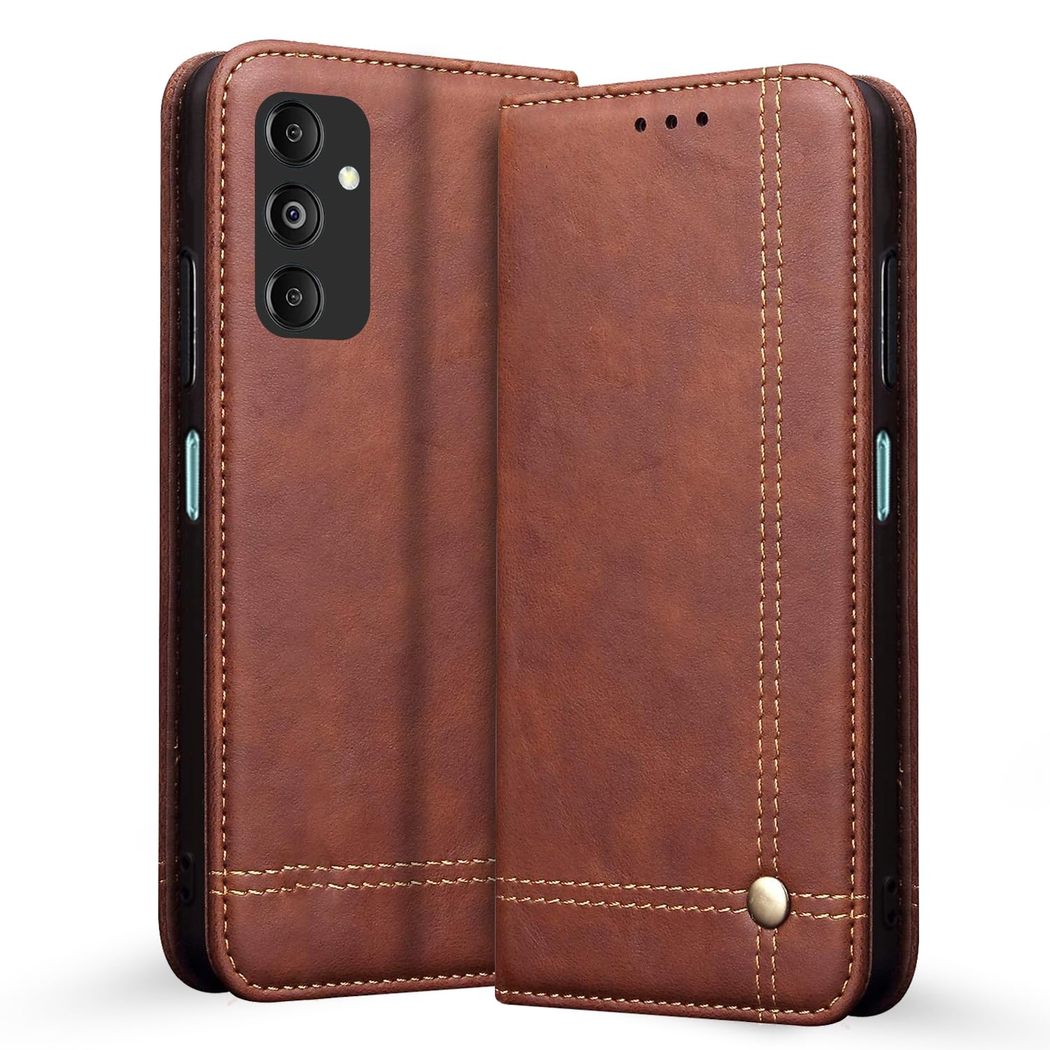 Pikkme Flip Cover | Strong Magnetic Closure | Genuine PU Leather Finish | Wallet Style with Inbuilt Pocket & Stand | Premium Look Magnetic Flip Case for Samsung Galaxy M35 5G (Brown) (B0D9M577B4) Amazon Price History, Amazon Price Tracker