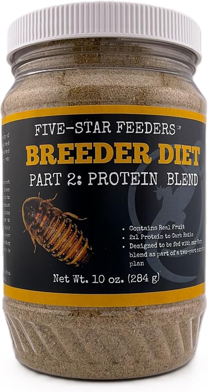 Alimento para Baratas e Insetos Alimentadores Five-Star Feeders – Mistura de Proteínas para Criação – Pote com 284 g