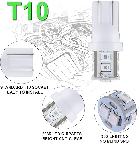 Miniatura 72 de Juego de 24 bombillas LED para interior de automóvil, 194 T10 DE3175 578, 1.220 in, 1.654 in, bombillas de repuesto para el mapa del automóvil