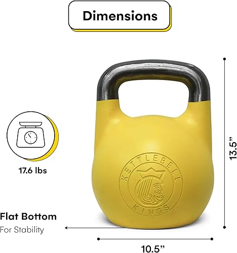 Miniatura 3 de Kettlebell Kings Pesas rusas de competición (mango de 1.299 in) 8.8-70.5 lbs  Pesas de mano Equipo de gimnasio de entrenamiento y juegos de